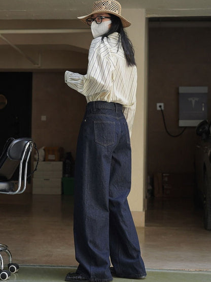 high waist wide leg slim casual jeans_BDHL4310