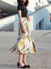 Art Pattern Chiffon Skirt_9211