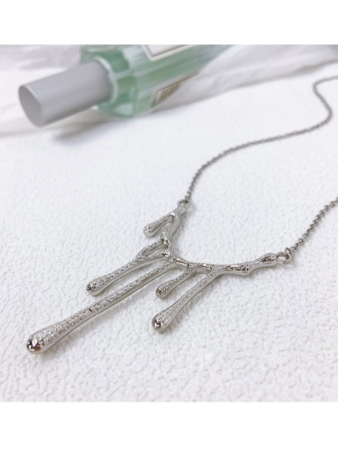 Water Drops Silver Necklace HL3481