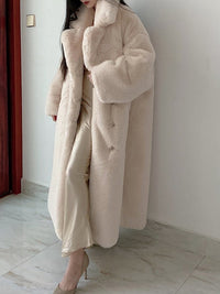 Rabbit faux eco-fur coat 9351