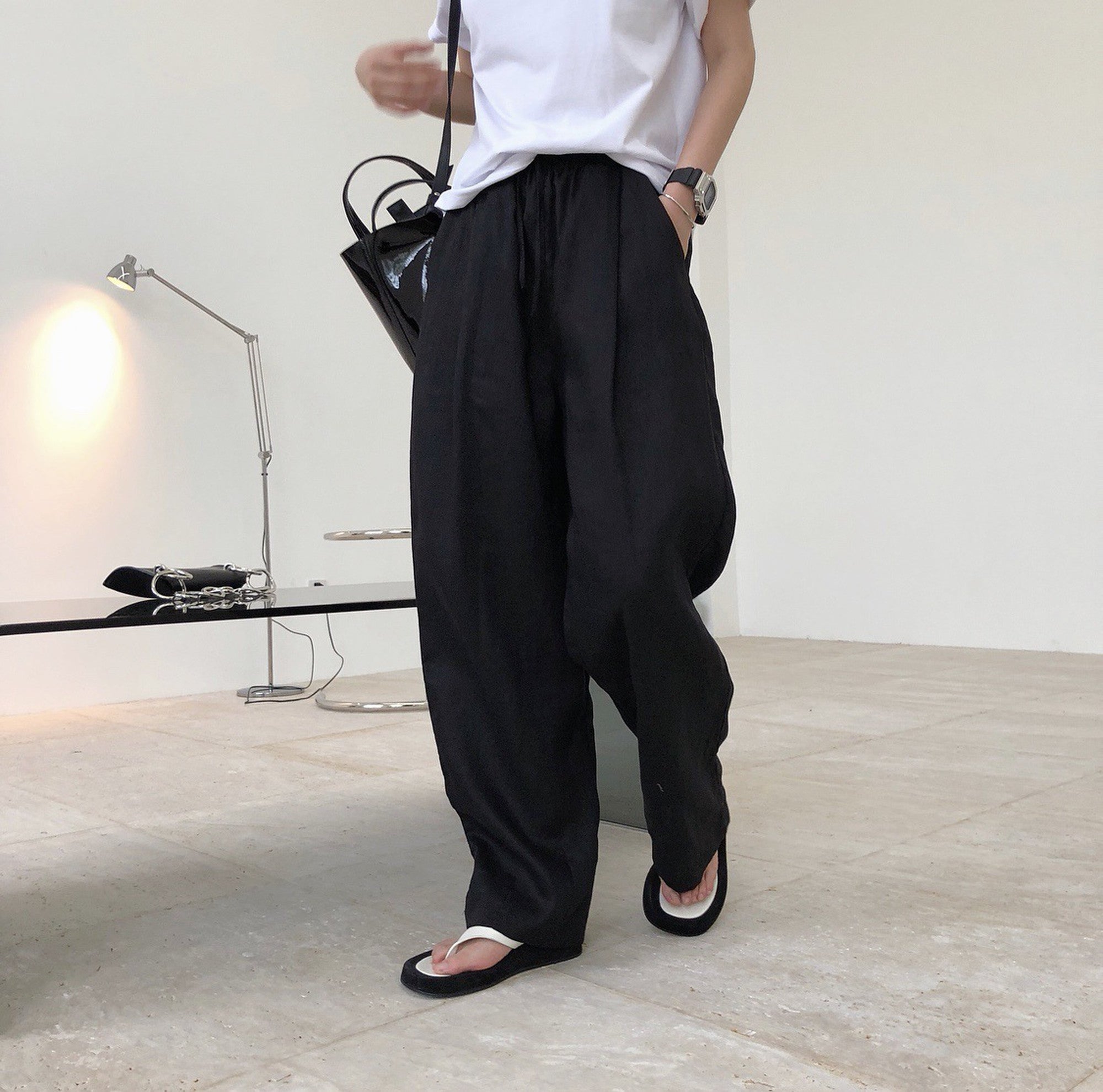 Casual linen lazy pants_5729