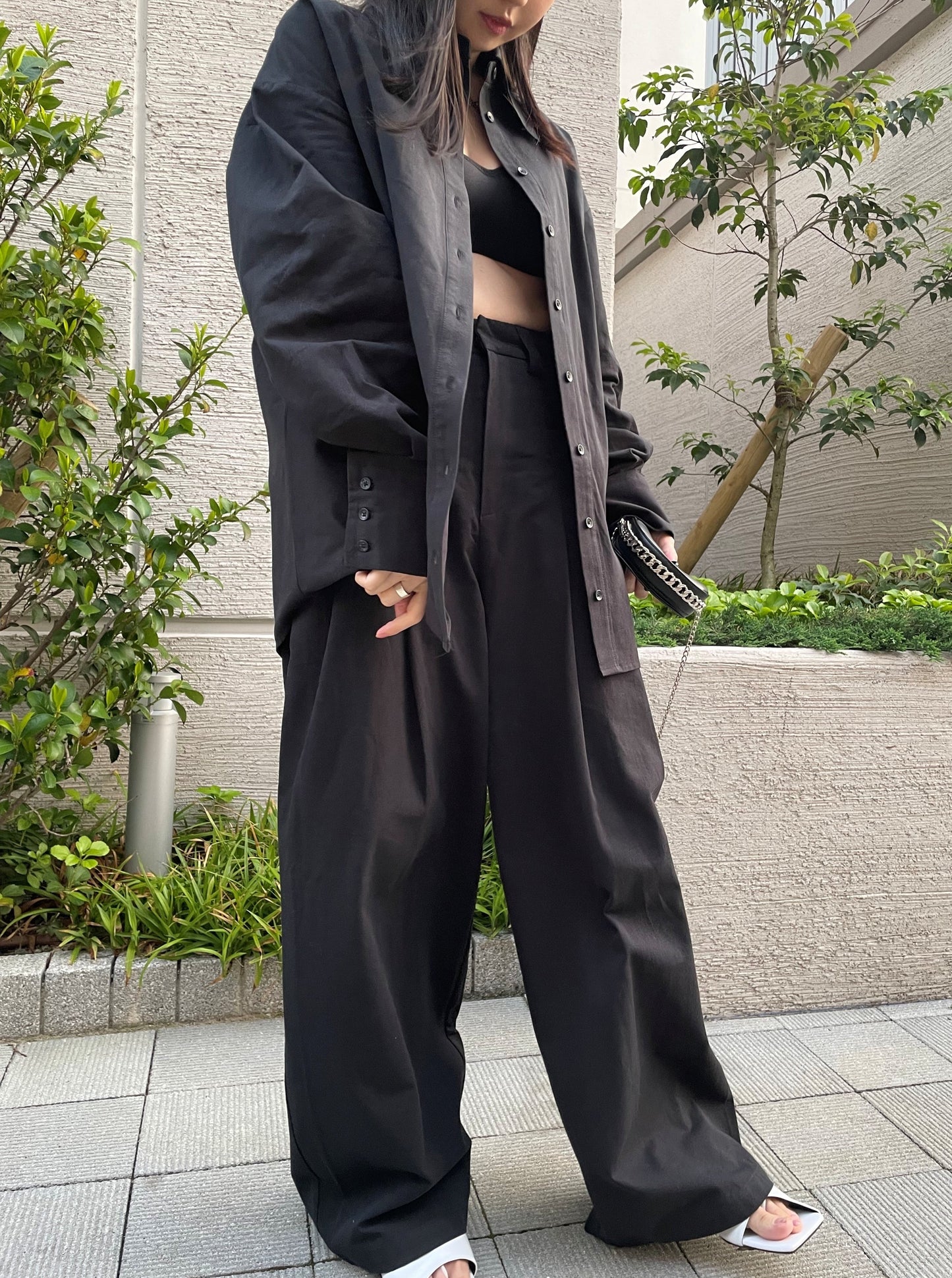 Front Tucked Wide Leg Pants LCHK/HL9702