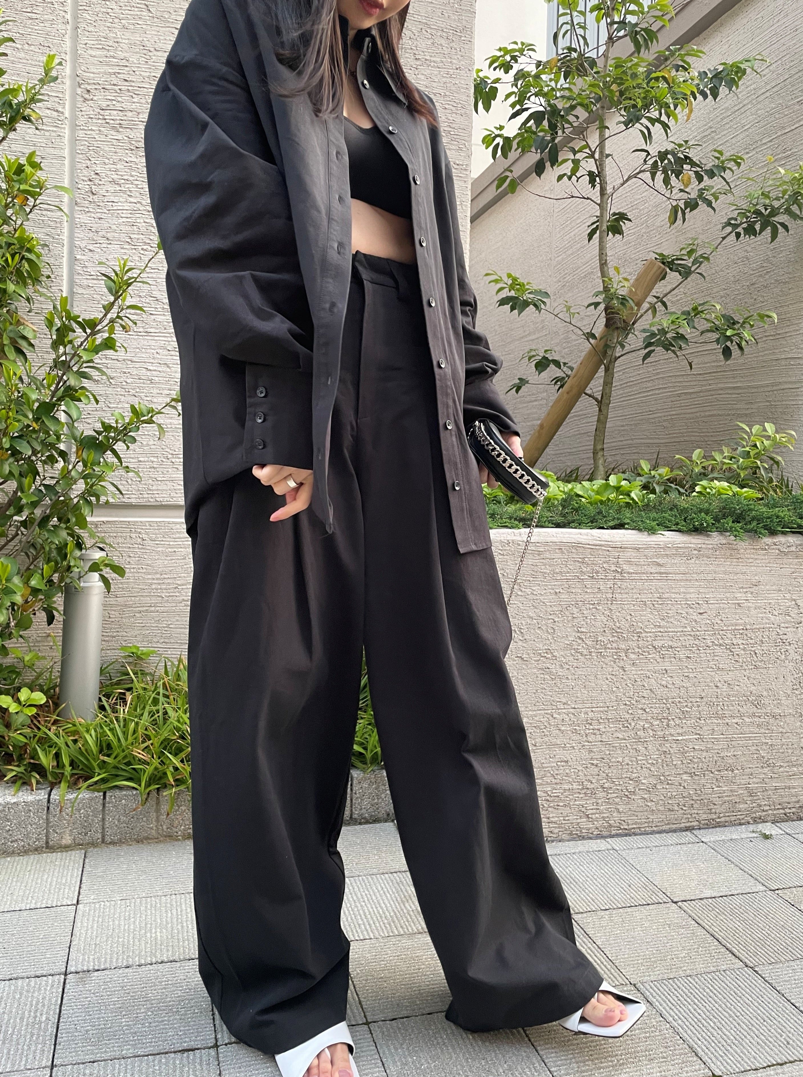 【即納】Front Tuck Wide Leg Pants_HL9702/LCHK