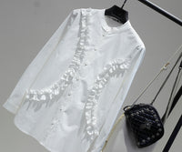 Cotton long sleeve ruffle shirt_BDHL5472