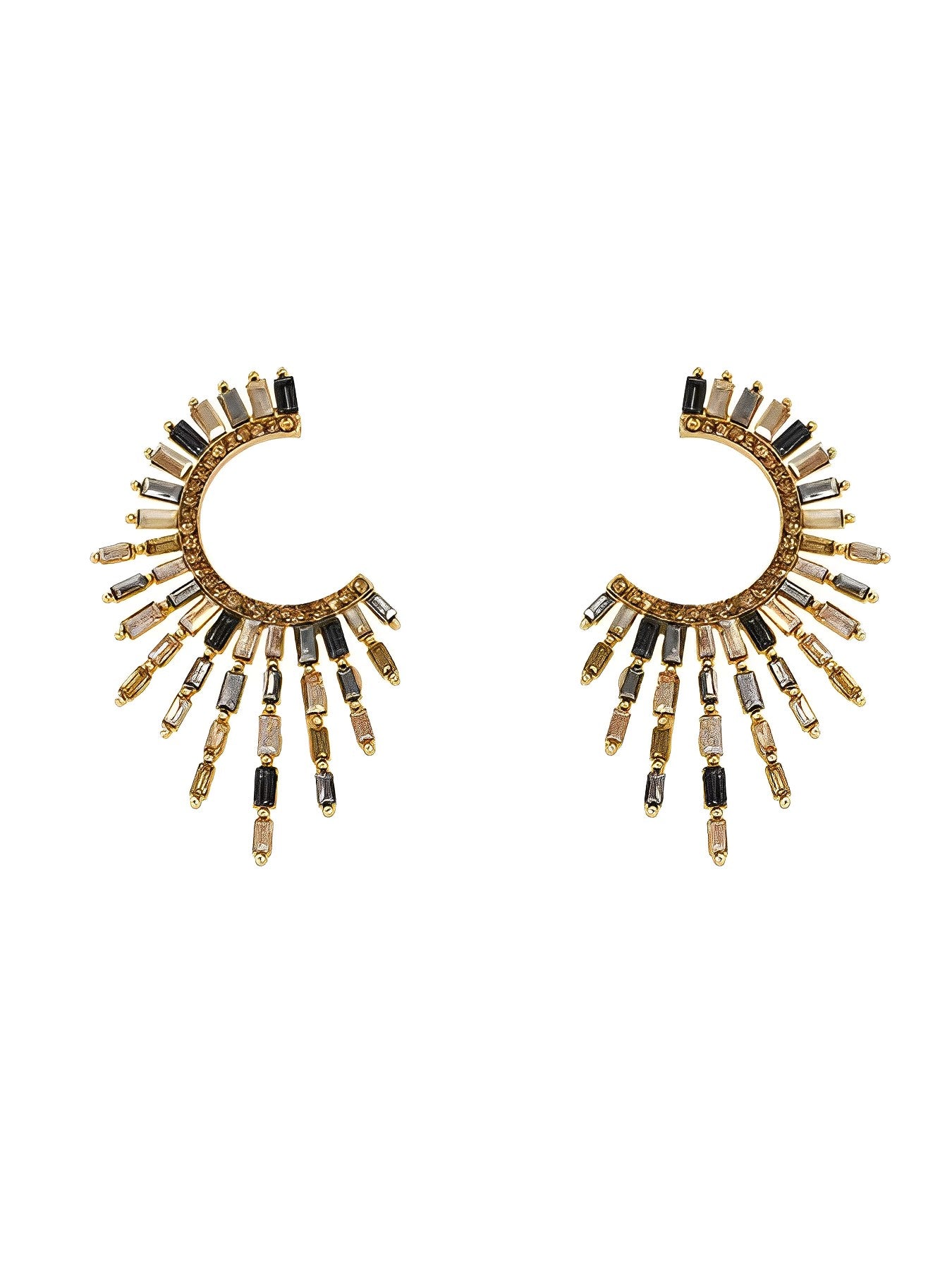 Half Circle Zircon Earrings_HL3870