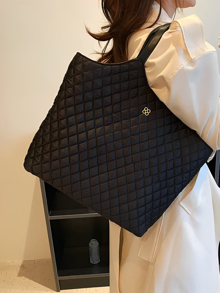 Quilted Shoulder Tote Bag_HL4156