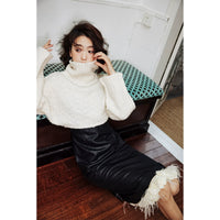 Turtleneck loose sweater_BDHL5229