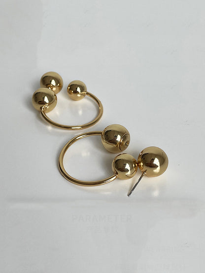 Metal ball earrings H3364