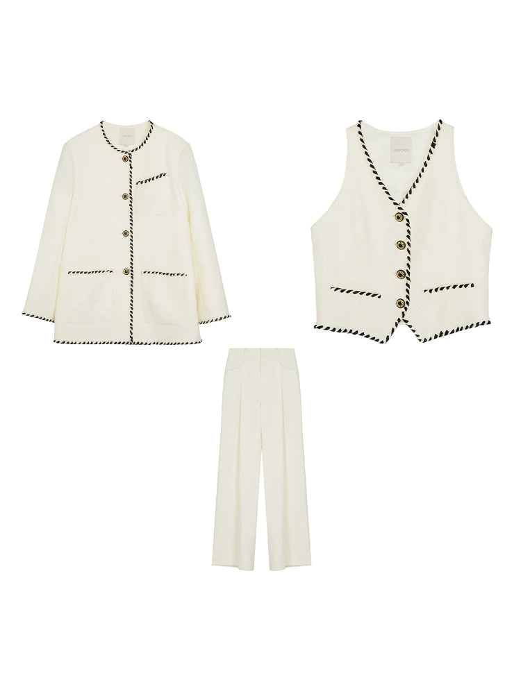 White Retro Jacket Vest and Pants_DI100324