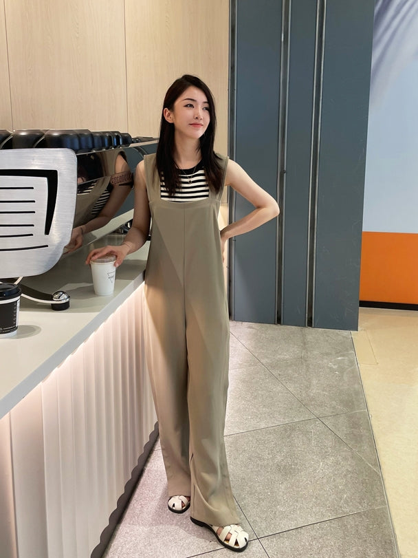 Hem Slit Salopette Overalls_HL3628