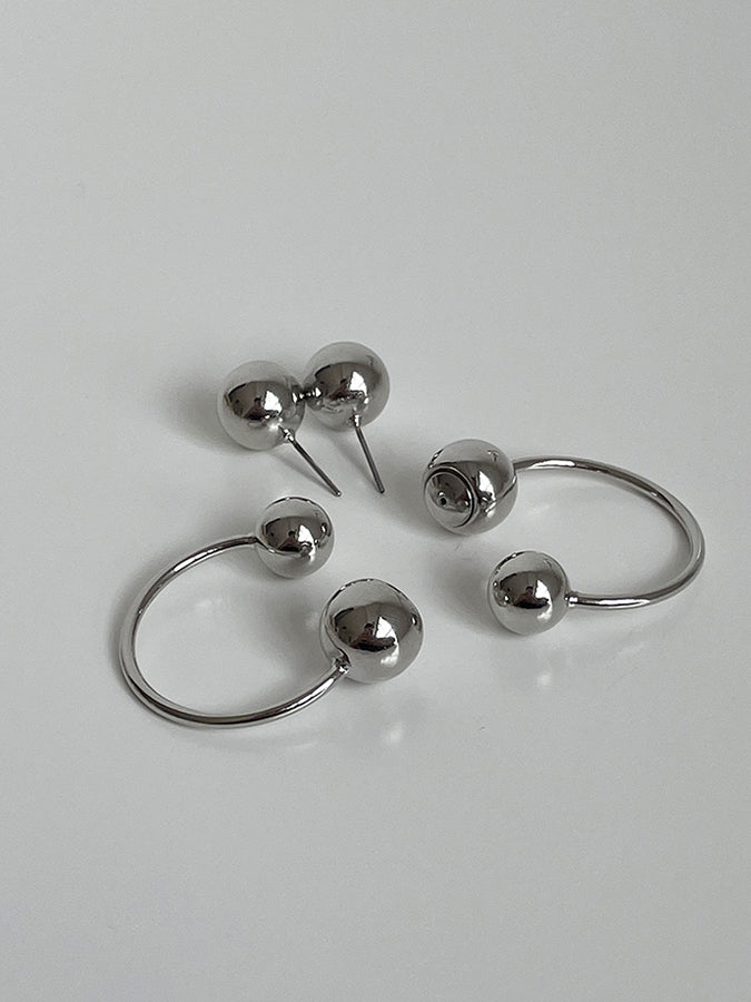 Metal ball earrings H3364