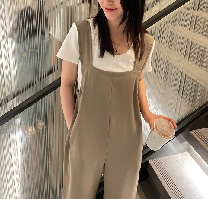 Hem Slit Salopette Overalls_HL3628