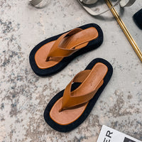 suede bicolor flip flops 9160