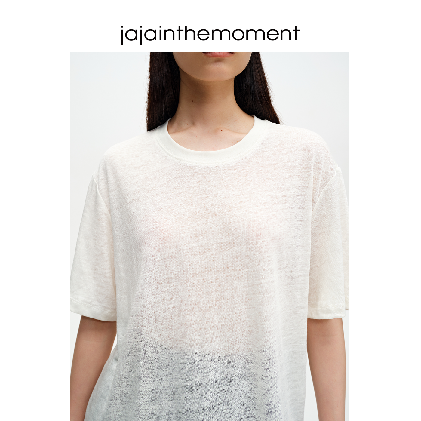 Knitted Linen Round Neck T-shirt_DI100218 - HELROUS