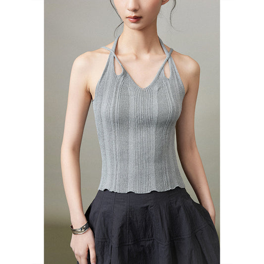 Irregular pit knit camisole_DI100129 - HELROUS
