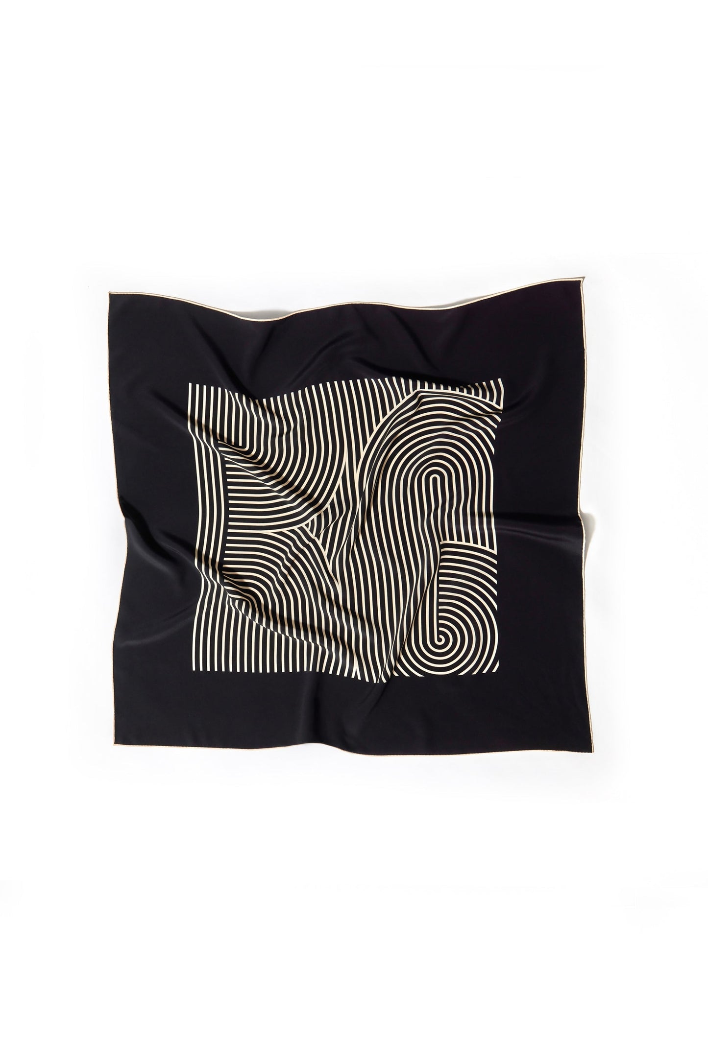 Abstract line double-sided silk scarf_N80506 - HELROUS