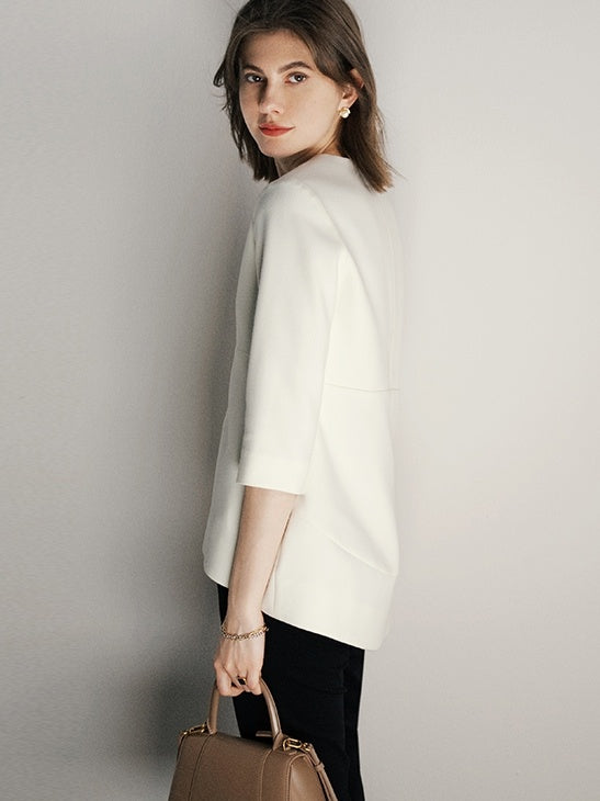 Pearl Slit Neck Top White_8990