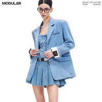 Adjustable casual denim blazer_DI100063 