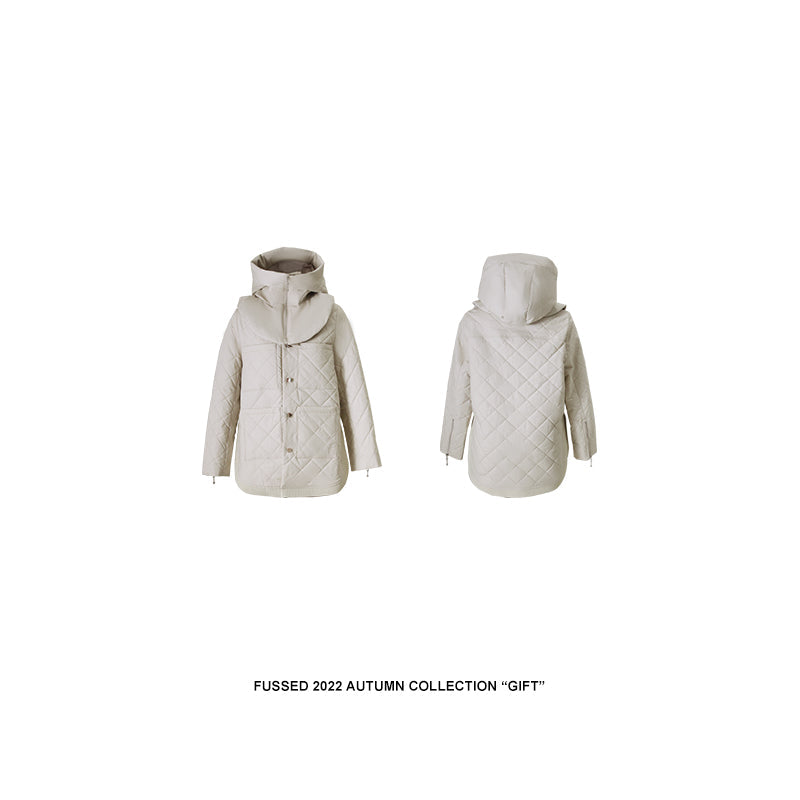 Cotton buckle detachable quilted jacket_N80512