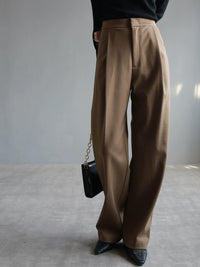 High-waisted draped straight-leg pants_BDHL5265