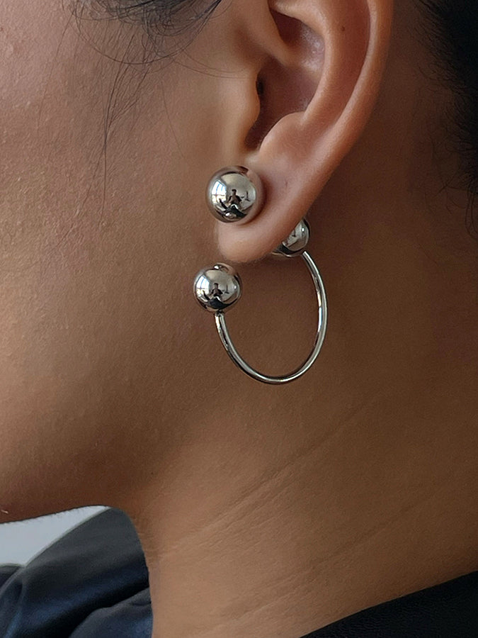 Metal ball earrings H3364