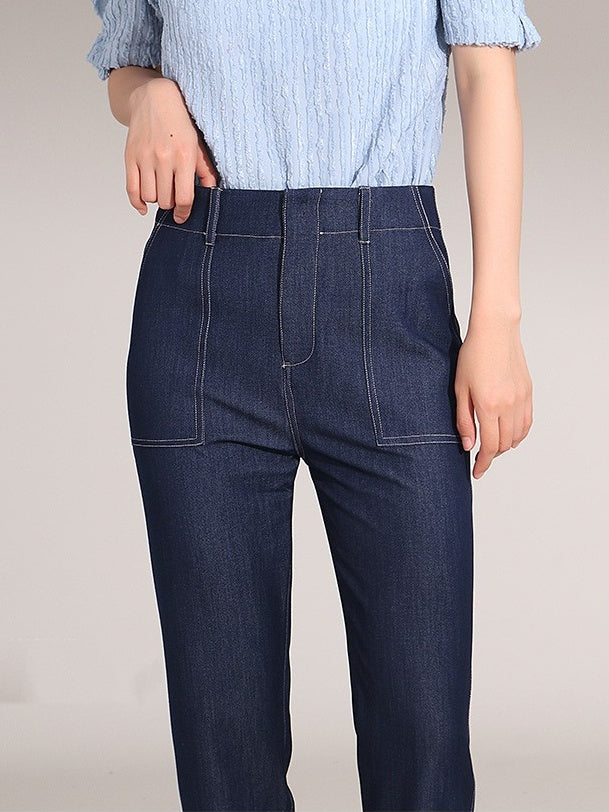 Stitched Straight Denim Pants_9399/LCHK