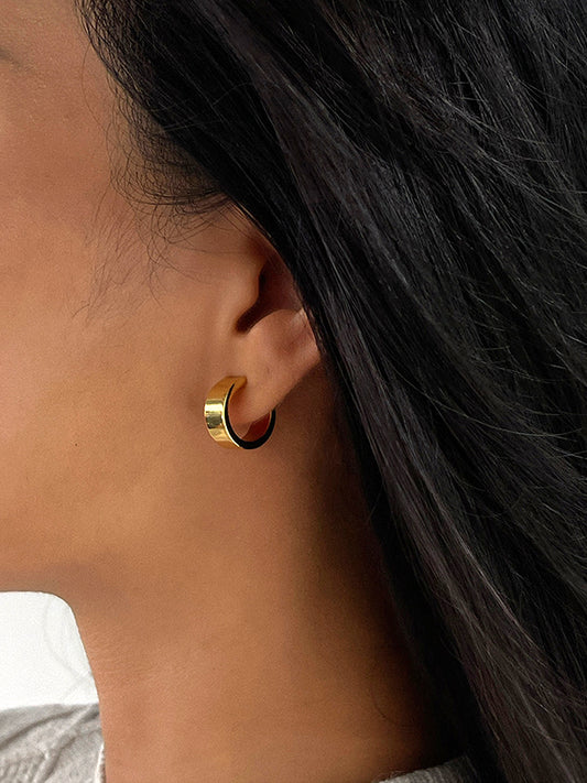Simple C line earrings H3365 - HELROUS