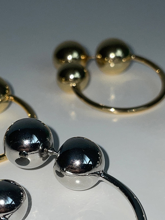 Metal ball earrings H3364