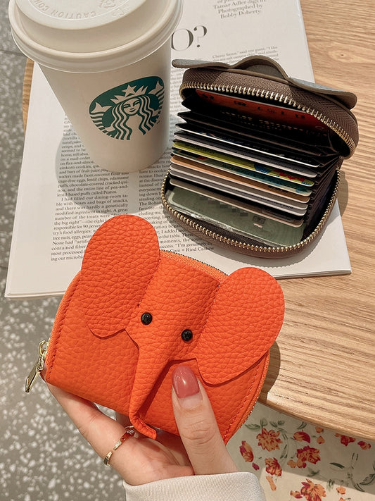 Leather] Elephant Mini Card Case HL3302 - HELROUS