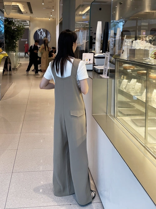 Hem Slit Salopette Overalls_HL3628