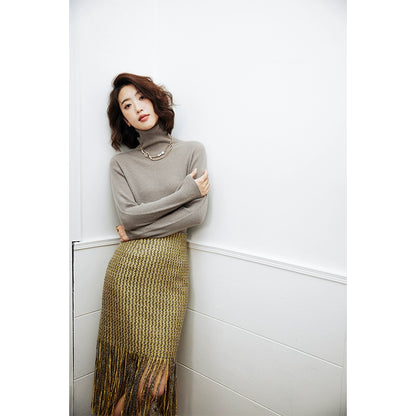 Wool turtleneck sweater top_BDHL5234