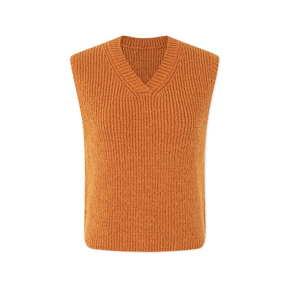 Cotton V-neck short vest_DI100041