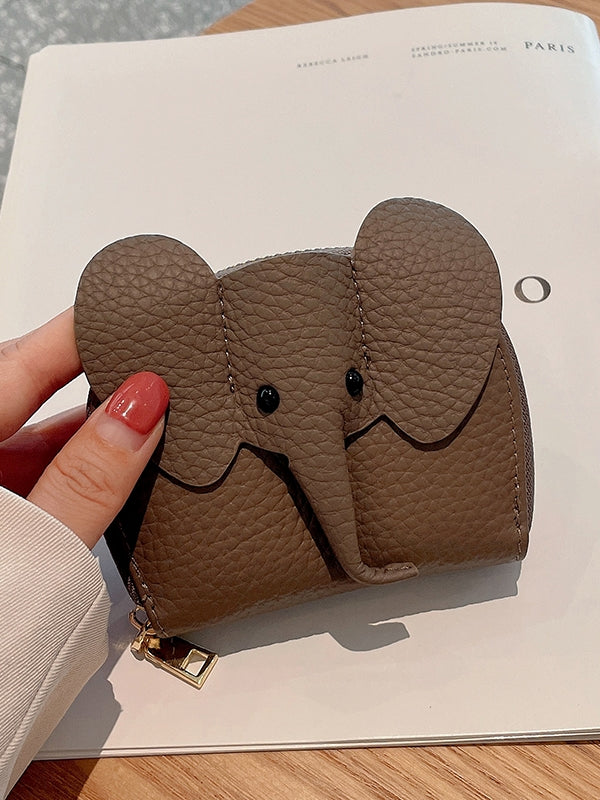 Leather] Elephant Mini Card Case HL3302 - HELROUS