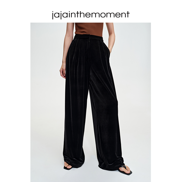 Velvet Slim Wide Leg Pants_DI100283