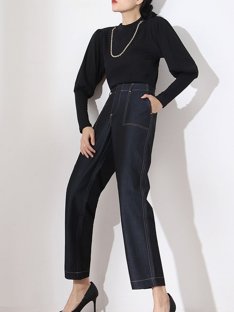 [Ready to ship] Stitched Straight Denim Pants_9399/LCHK