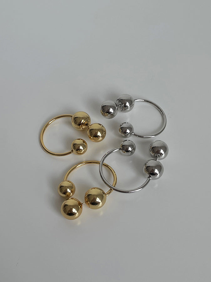 Metal ball earrings H3364