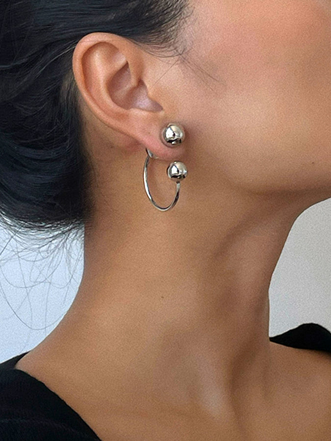 Metal ball earrings H3364