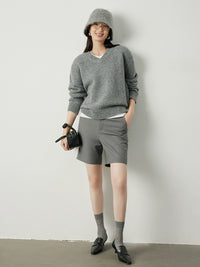 V-neck comfortable sweater_BDHL5297