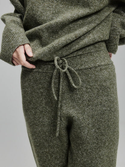 Cashmere + merino wool knitted pants_N80529