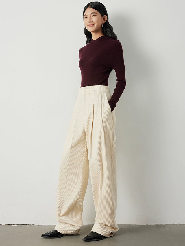 High-waisted corduroy pants_BDHL5304