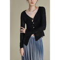 Asymmetric mohair ripped-knit cardigan_N80356 - HELROUS