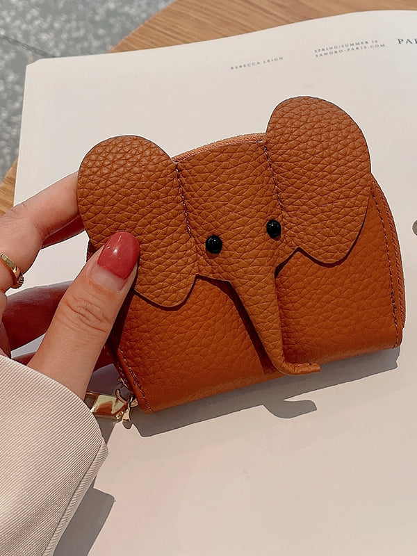 Leather] Elephant Mini Card Case HL3302