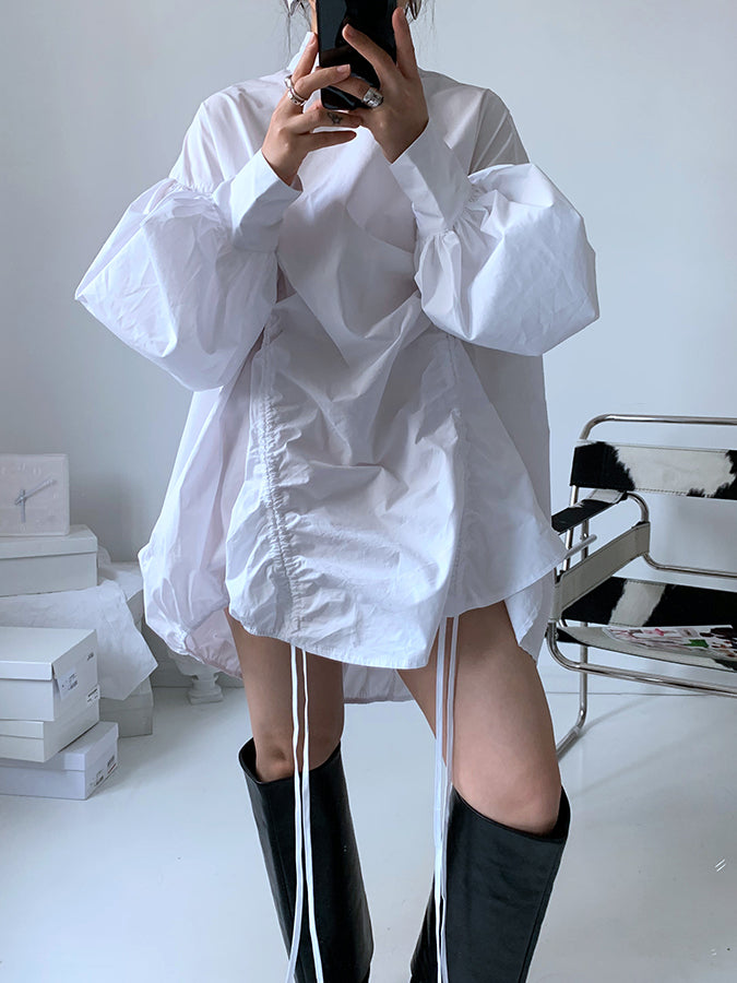 抽褶豐盈襯衫 H3338