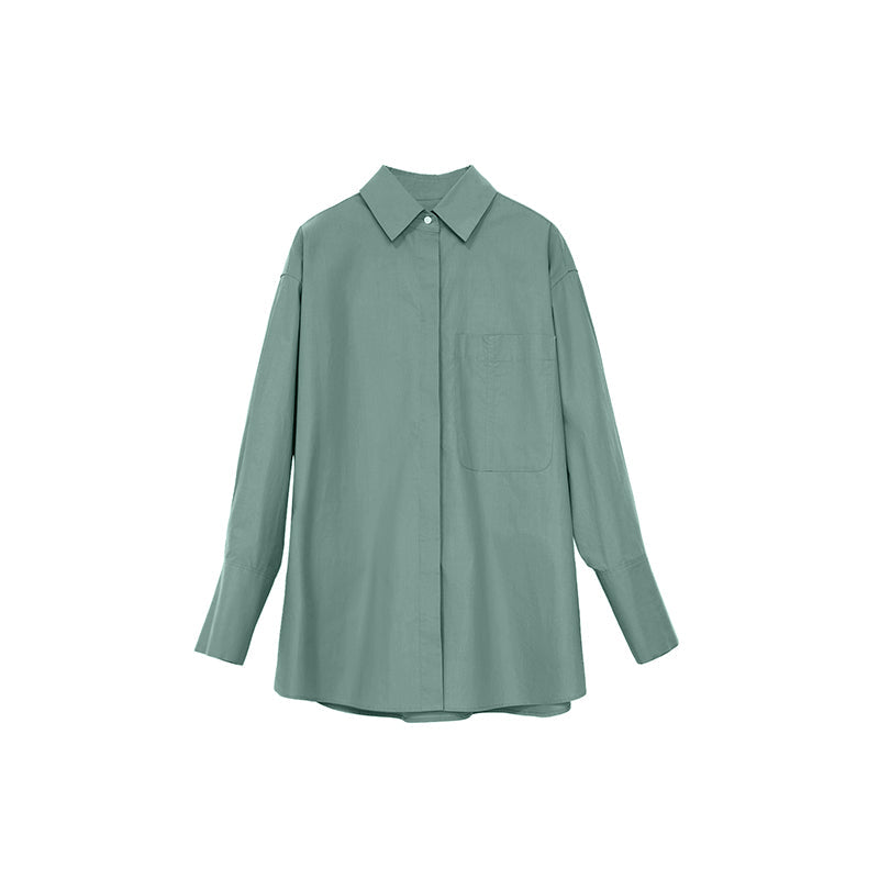 Minimalist cotton silhouette shirt_N80499 - HELROUS