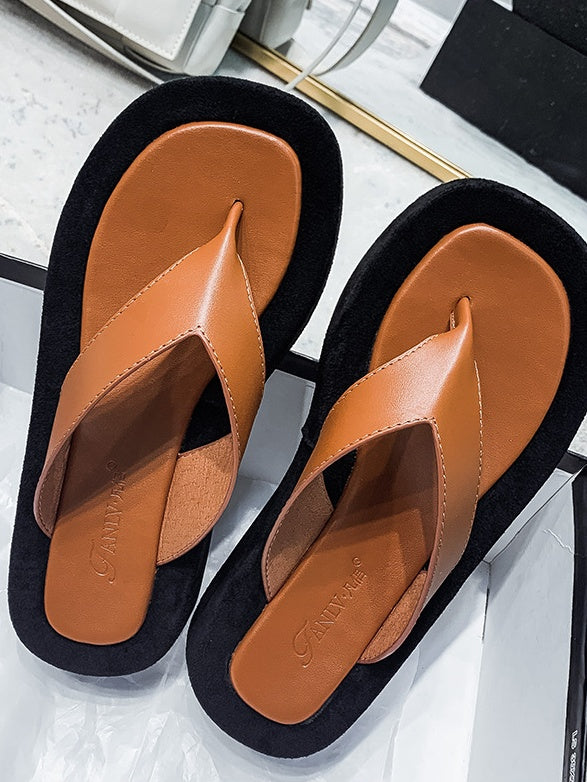 suede bicolor flip flops 9160