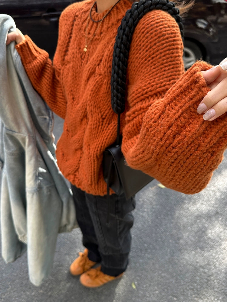 Twists knitting sweater top_BDHL5405