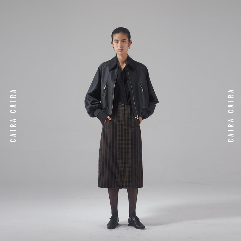Black label short leather jacket_N80765 - HELROUS