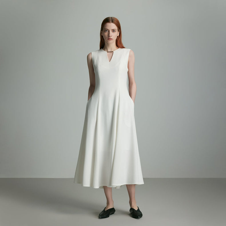 White Sleeveless Dress_DI100236