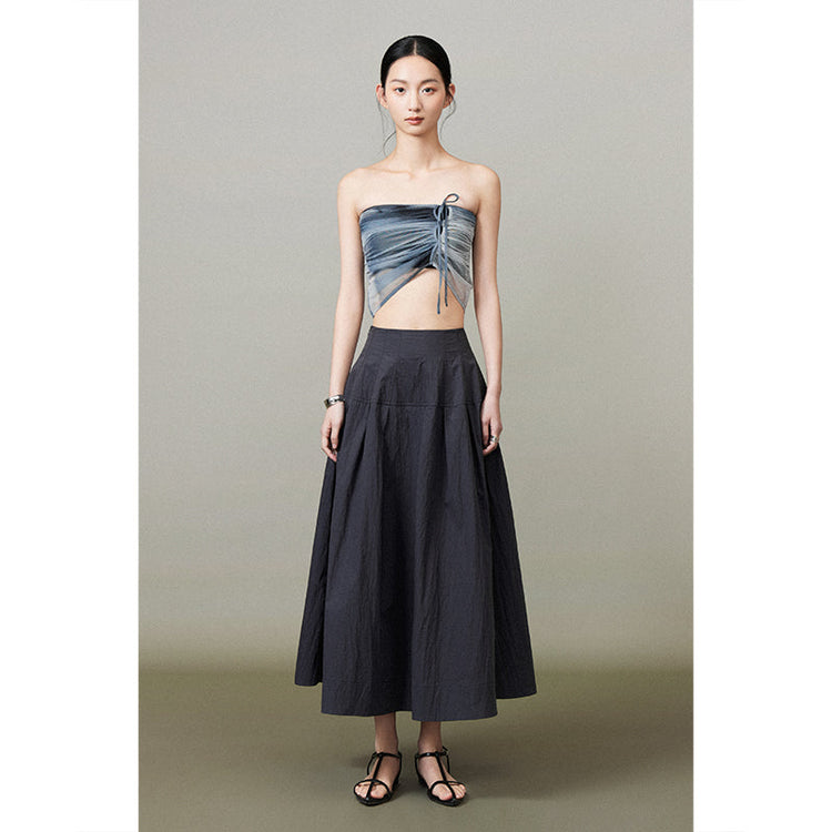 Split silhouette A-line skirt_DI100124 - HELROUS