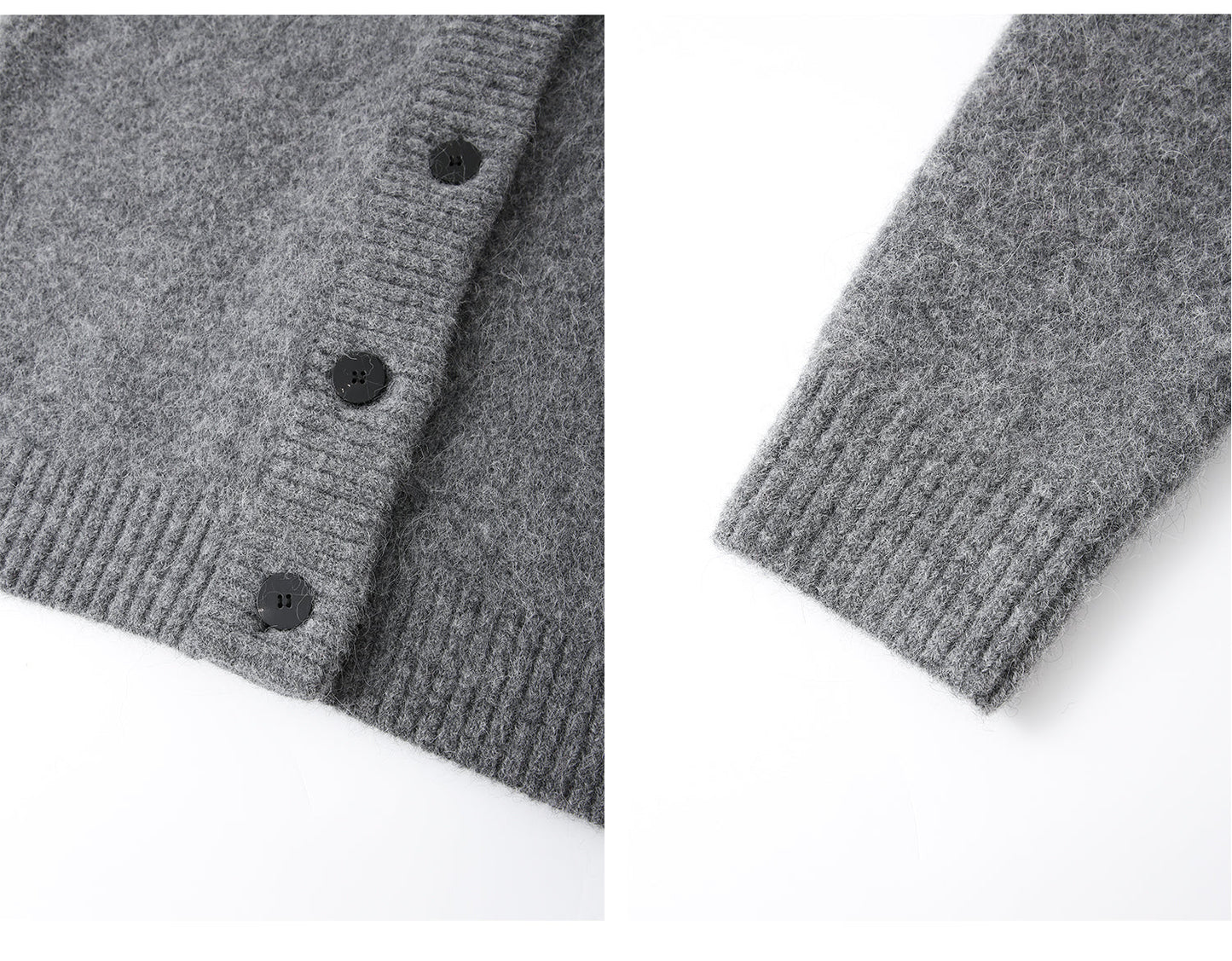 alpaca wool  thick loose horn button cardigan_N80051